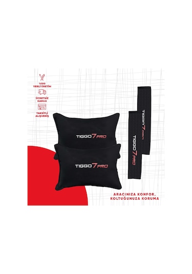 Chery Tiggo 7 Pro Nakışlı Boyun Yastığı Seti