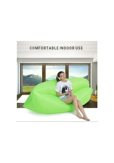 Wondernest Sızıntı Siyah Şişme Şezlong Polyester Plaj Kanepe Kamp Anti Açık - İj, Taşınabilir Rahat Şişme Yatak Siyah