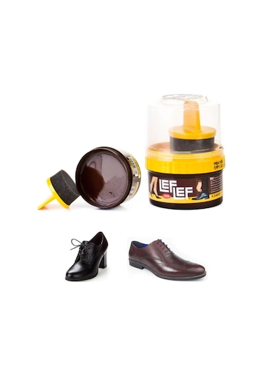 Nuri Leflef Pratik Cilalı Koyu Kahve Krem Ayakkabı Bakım Boyası 50 ML
