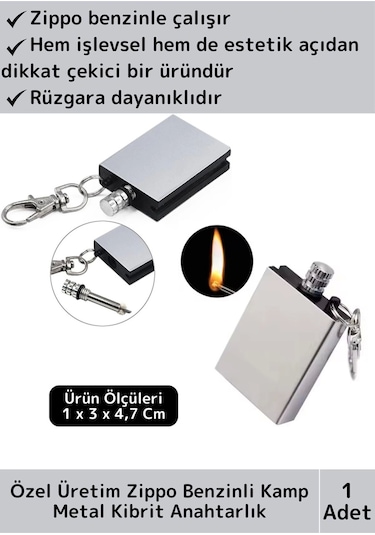 Premium Taşınabilir Pratik Kamp Doğa Av Günlük Rüzgarda Sönmez Zippo Benzin Metal Kibrit Anahtarlık Çok Renkli