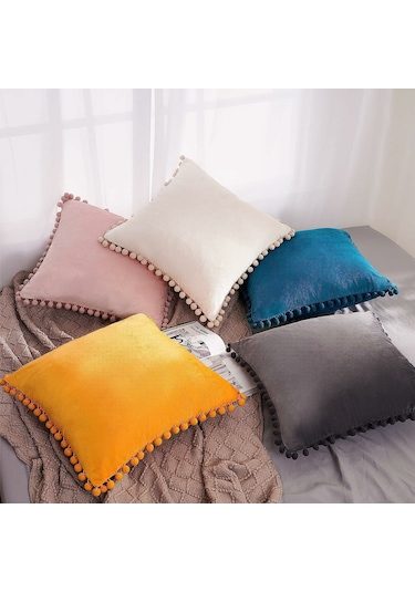 Yaozixa Kırmızı Bohem Dekoratif Yastık Kılıfı 45x45 Cm, Gizli Reçme, Yıkama Kolay, Konforlu, Ev Ofis Araba Dekoru Diğer