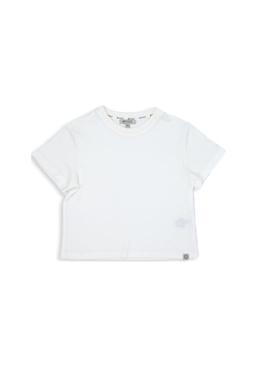 %100 Organik Pamuk Unisex Çocuk Tshirt Beyaz