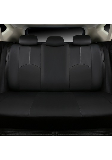 Yaozixa Bej-siyah Deri Oto Koltuk Kılıfı 4'lü Set - Havalandırmalı, Toz Koruyucu, Pvc Deri Ve Kompozit Sünger