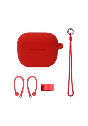 Airpods Uyumlu 3 İçin Bluetooth Kulaklık Silikon Kapak Seti, Renk: El İpi Seti Kırmızı Diğer