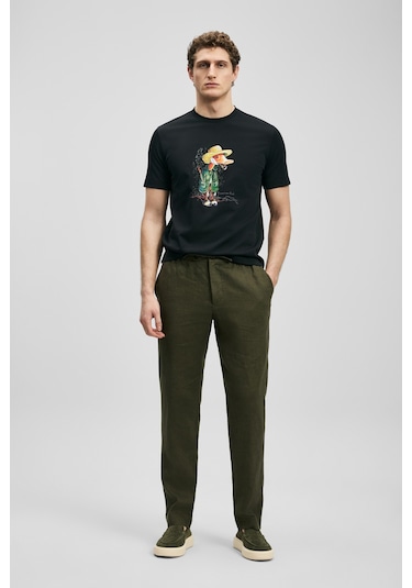 Lufian Duck Modern Grafik T- Shirt Siyah Siyah 111020292100100 Siyah