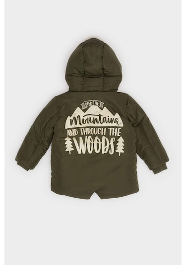 Defacto Erkek Bebek Su Geçirmez Kapüşonlu Pelüş Astar Fermuarlı Mont A2843a525wnkh215 Haki