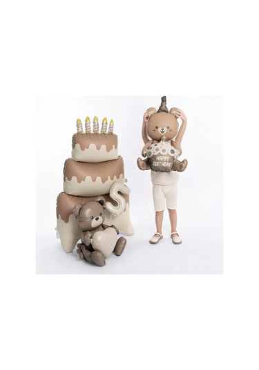 Davajdarit' Folyo Kaplama Kalp Desenli 3d Renkli Balon 66cm 305503781 GRİ