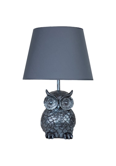 Qdec Modern Dizayn Baykuş Abajur Turkuaz Lacivert Diğer