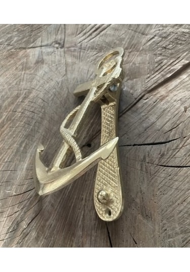 Gemi Çapası Kapı Taktak Sarı Renk Pirinç Kapı Tak Tak Kapı Tokmagı