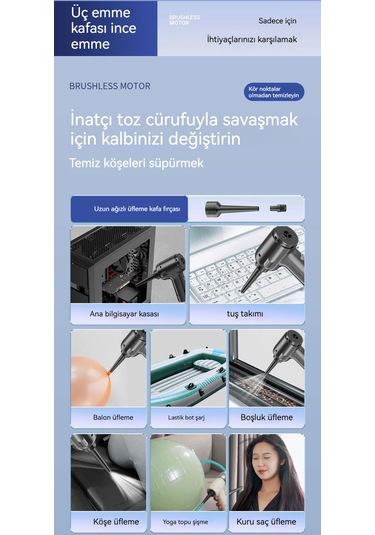 Ebedi Şans8000pa Emişli Taşınabilir Elektrikli Süpürge-beyaz 01