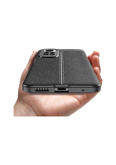Xiaomi Redmi Note 11 Pro Kilif Lens Deri Görünümlü Niss Silikon