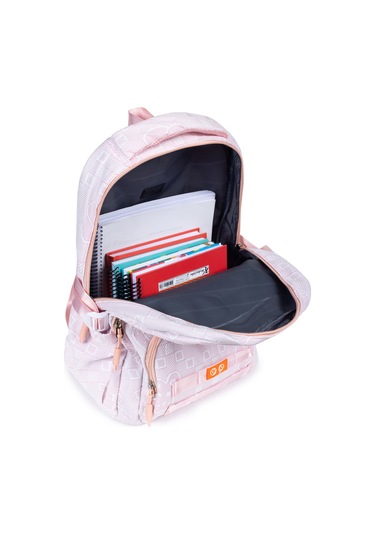 Krinkıl Kumaş, Suya Dayanıklı Ve Çok Gözlü Okul Sırt Çantası - Sarı Sarı