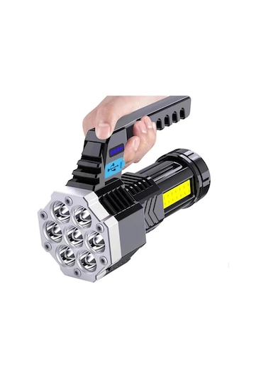 7 Başlıklı Çok Fonksiyonlu Şarjlı El Feneri Hs30 Çok Renkli