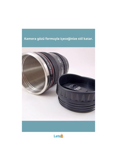 Objektif Görünümlü Sızdırmaz Termos Bardak Çok Renkli