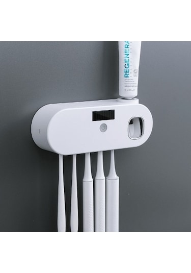 Novahub Akıllı Diş Fırçası Tutucu Beyaz, Otomatik Diş Macunu Sıkacağı Kutusu Beyaz