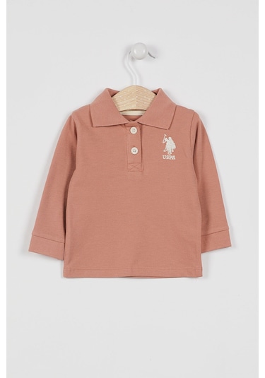 U.S. Polo Assn. U.S. Polo Assn Lisanslı Classic Açık Kahve Bebek Uzun Kol Yakalı Sweatshirt Kahverengi