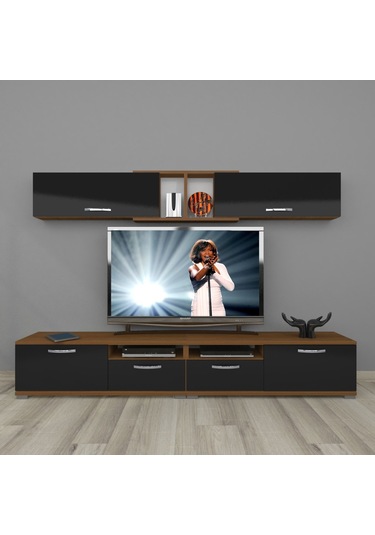 Decoraktiv Eko 5220 Mdf Tv Ünitesi Tv Sehpası Ceviz - Siyah