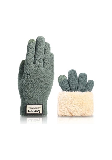 Elmpaly Bej Tek Parmak Dokunmatik Kışlık Termal Bisiklet Ve Doğa Yürüyüşü Eldiveni Bej