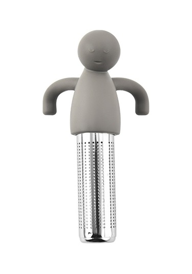 Sones Adam Şeklinde Çay Filtresi Demleyici 304 Paslanmaz Çelik Çay Süzgeci Gri