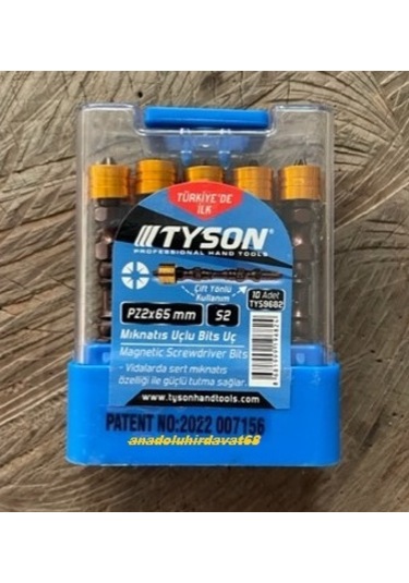 Tyson Pz2 Stoplu Vida Sıkma Ucu Mıknatıslı Çift Yönlü Yıldız Bits Uç 10adet