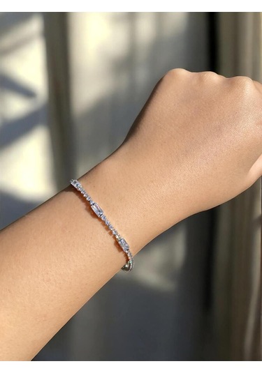 İnce Zarif Su Yolu Silver Kadın Bileklik