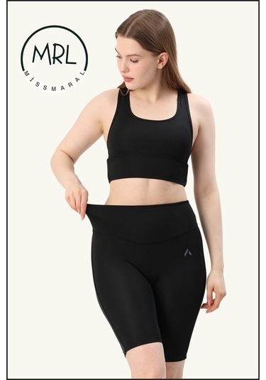 Kadın Siyah Yüksek Bel Toparlayıcı Biker Şort Kısa Spor Tayt Likralı Dalgıç Biker Tights 1043 Siyah Lacivert