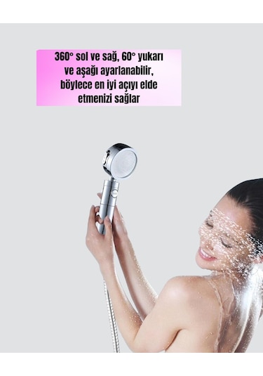 Şelale Sisi Ve Masaj Özellikli Banyo Duş Başlığı Gümüş