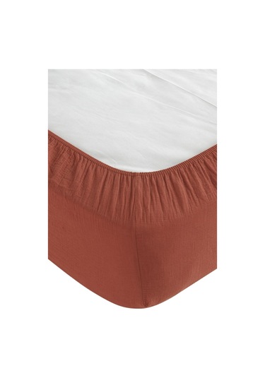 Tek Kişilik Penye Lastikli Çarşaf 100 X 200 Cm Kiremit Kiremit