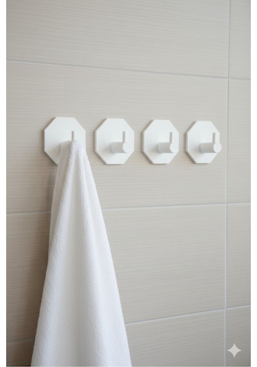 4 Lü Askılık Havlu Askısı, Bornoz Askısı, Kapı Arkası, Duvara Monte, Dayanıklı Malzeme, Turuncu 17 Turuncu