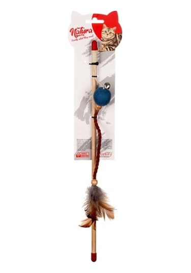 Natura PTC-036 Deri Uçlu Top 40 CM Kedi Olta Oyuncağı