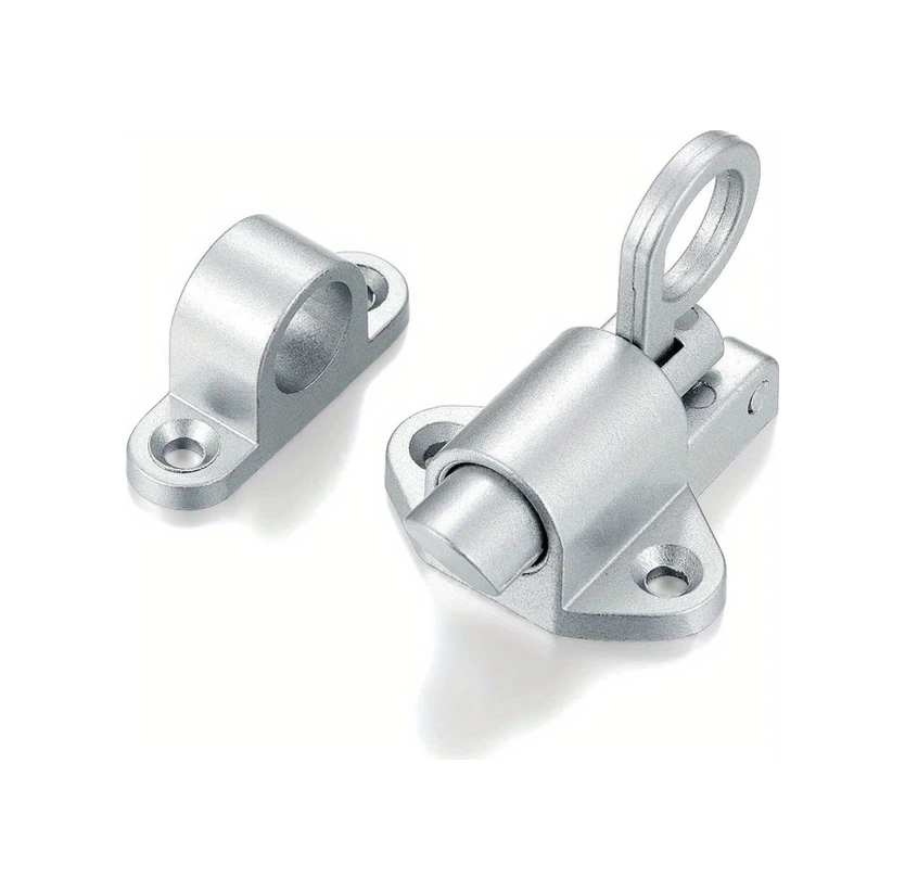 Chuangyinshop Kendiliğinden Kapanan Sürgü, Siyah Pencere Kilidi, Alüminyum Güvenlik Otomatik Kapı Mandalı Gümüş Gri