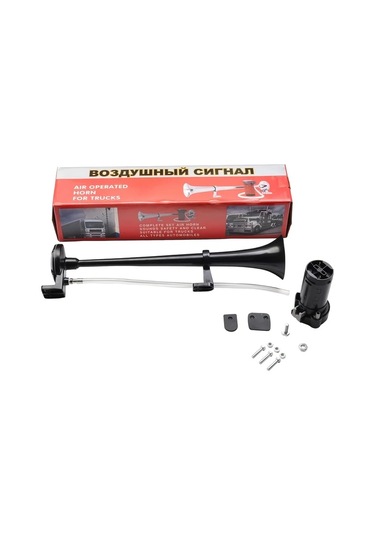 Dashanshop 12v Kara Trompetli Siyah Korna Kamyon Suv Tekne Motosiklet İçin