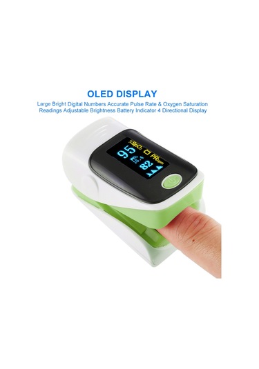Sones Ab-80 Hassas Parmak Nabız Oksimetresi Kan Oksijen Monitörü Yeşil