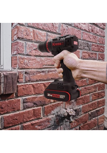 Kress KUC30.1 20V/2.0AH Li-ion 60NM Çift Akülü Profesyonel Şarjlı Darbeli Matkap