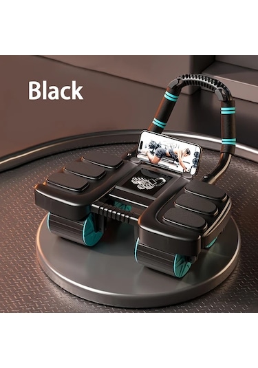 Honeybeeshop Lingpeng Akıllı Ab Roller Otomatik Geri Dönüş 4 Tekerlekli Karın Kası Aleti Siyah