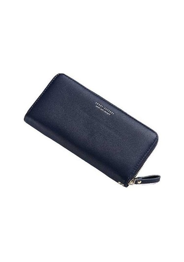 Dancemonkey Sınır Ötesi Kadın Cüzdan Fermuarlı Uzun Cüzdan Pu Bozuk Para Çantası Toptan-koyu Mavi/ Mavi