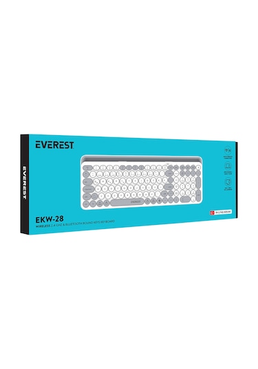 EKW-28 2.4G+Bluetooth BT1+BT2 Çoklu Cihaz Bağlantılı Ulta İnce Q (Mac-Wın-Ios-Android) Kablosuz Klavye