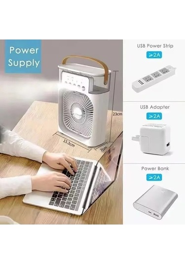 Besthome1 Yeni 3'ü 1 Arada Fan, Klima, Hava Soğutucusu, Led Gece Lamba 1 Adet