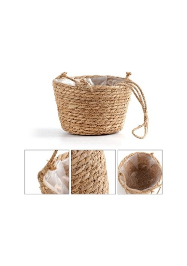 Ulzyvf Tutucu Sepeti Saksısı Saksı Renk Mekan Mekan Makrome L Jüt İç Halat Dokuma Dış Depolama Çiçek Bitki Birincil Bahçe Askılı Jk