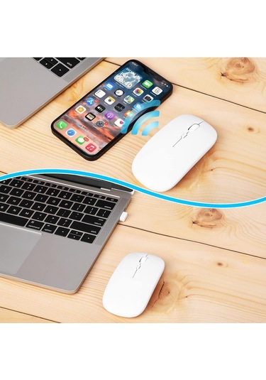 Hymark M22 Sessiz Tıklama Şarjlı Çift Modlu Bluetooth Kablosuz 2.4 Ghz Mouse