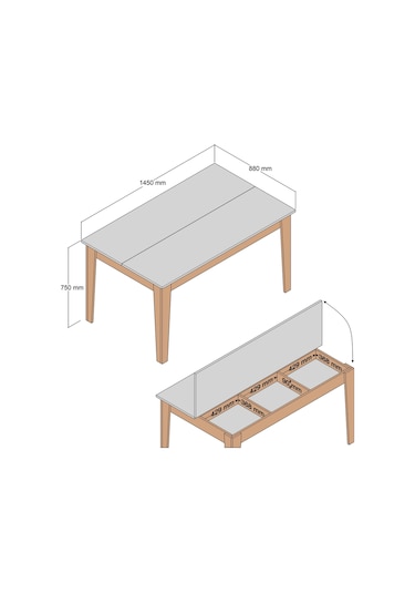 Milan Yemek Masası - Beyaz / Beyaz