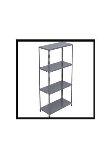43x93 4 Katlı Gri Renk Depo Rafı & Civatalı Raf Sistemi & Depo Raf Sistemleri Gri