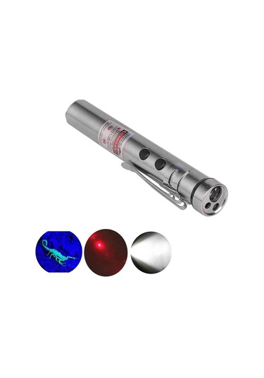 Cep Feneri + Ultraviyole + Lazer Wt-170 Açık Gri