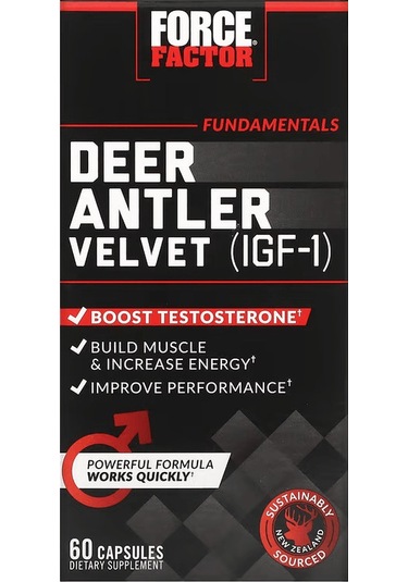 Force Factor, Deer Antler Velvet Testo Igf-1 , 60 Capsules