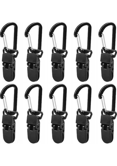 Pazly 10 Adet Branda Şemsiye Klipsi, Çadır Snap Askı, Kamp Çadırı Kilit Kavrama Klipsi, Karabinalı, Çok Renkli Çok Renkli
