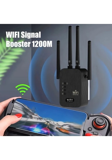 Xuweiwei Siyah Ev Kullanimi Hizli Wifi Genisletici 2.4ghz 5.8ghz Cift Frekans 9000m2 Kapsama Ethernet Portlu