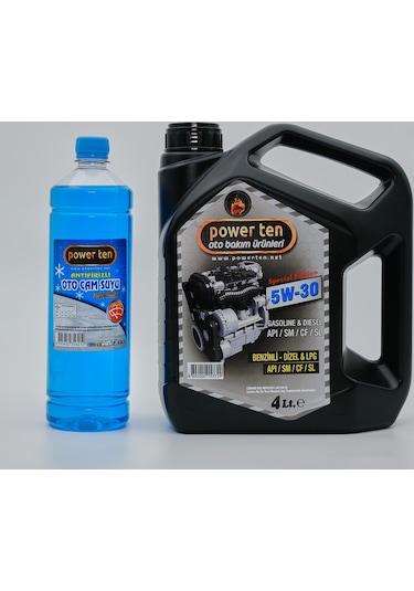 POWERTEN 5W30 MOTOR YAĞI 4 LİTRE + OTO CAM SUYU