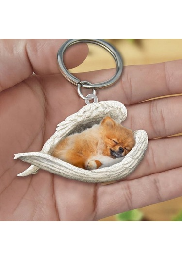 Hfambition Akrilik Köpek Figürlü Anahtar Kodu, İki Yönlü Uv Baskılı, Araba/anahtar Zinciri Askısı, Dayanıklı Malzeme, Günlük Kullanım Diğer