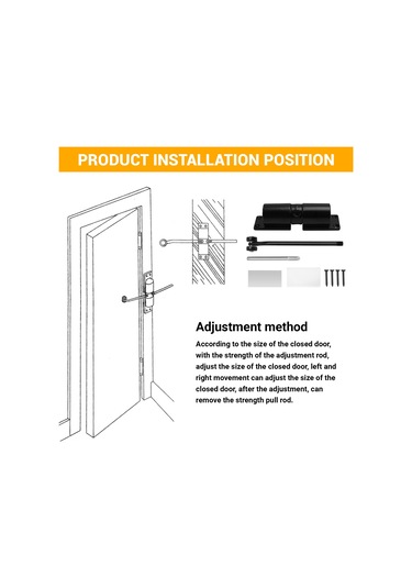 Otomatik Kapı Kapatıcı Ayarlanabilir Ağır Hizmet Tipi Yaylı Kapı Siyah