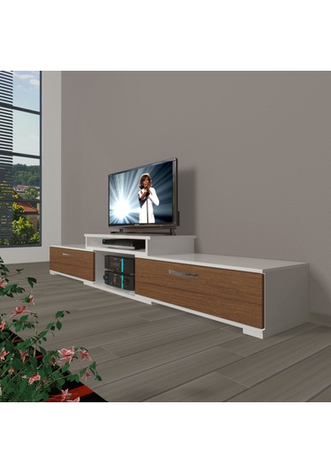 Decoraktiv Flex 4 Mdf Tv Ünitesi Tv Sehpası Beyaz - Ceviz